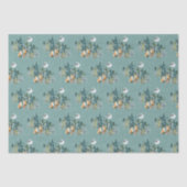 Papier Mousseline Famille Fox en forêt Pleine lune neige Noël (Recto)