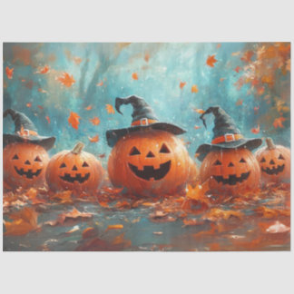 Papier Mousseline Famille Jack-o-Lantern, Citrouille fantaisiste de