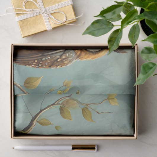 Papier Mousseline Famille Owl sur une succursale (Cadeau)