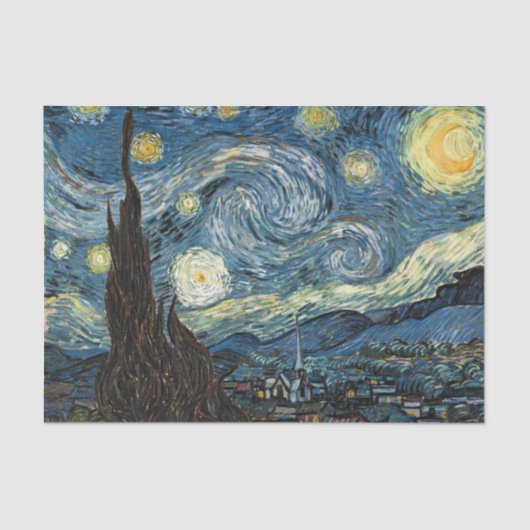 Papier Mousseline Famous art, Starry Night, Van Gogh (Recto)