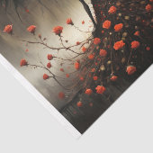 Papier Mousseline Fantaisie Dame de roses sombres (Détail)