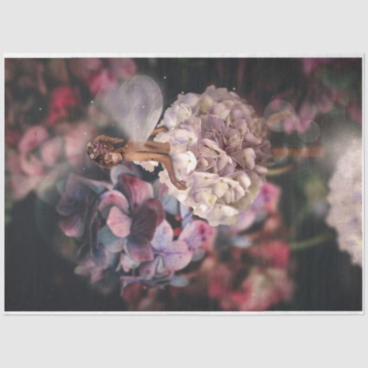 Papier Mousseline fantaisie de fée marron hydrangea couture portrait (Recto)