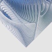 Papier Mousseline Fantaisie dynamique Abstrait Tons bleus Art fracta (Détail)