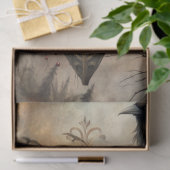 Papier Mousseline Fantaisie gothique Crâne de bélier & corbeau (Cadeau)