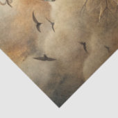 Papier Mousseline Fantaisie gothique Crâne de bélier & corbeau (Détail)