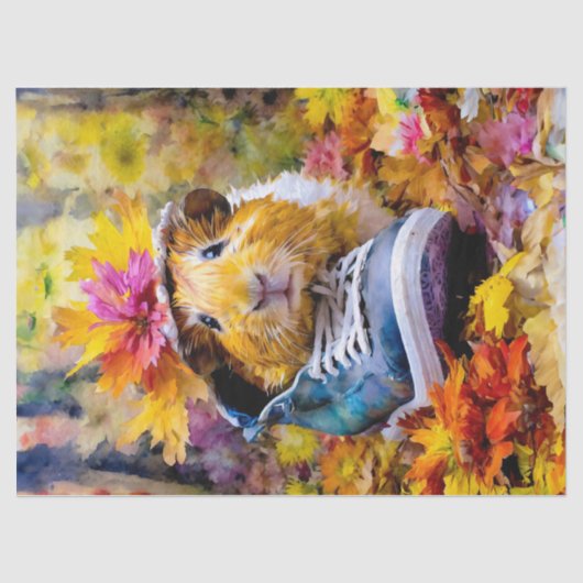 Papier Mousseline Fantaisons-nous ! Cochon de Guinée en Casquette (Recto)