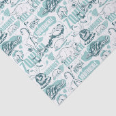 Papier Mousseline Fantastic Beasts Motif bleu (Détail)