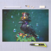 Papier Mousseline Fantastique crow steampunk (Artisanat)