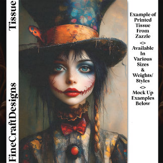 Papier Mousseline Fantastique Gothique Sombre Portrait d'Alice DW5B