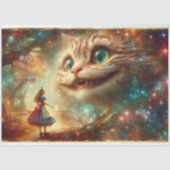 Papier Mousseline Fantasy Cheshire Cat Smiles In The Trees Decoupage (Recto)
