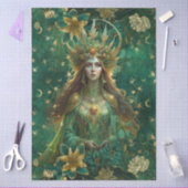 Papier Mousseline Fantasy Emerald Forest Queen Decoupage (Artisanat)