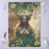 Papier Mousseline Fantasy Emerald Forest Queen Decoupage (Artisanat)