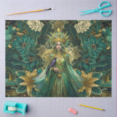 Papier Mousseline Fantasy Emerald Queens of the Forest Decoupage (Artisanat)