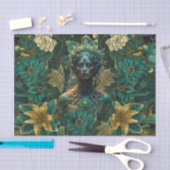 Papier Mousseline Fantasy Emerald Queens of the Forest Decoupage (Artisanat)