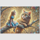 Papier Mousseline Fantasy Forest Friends Alice and Cat Decoupage (Recto)