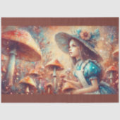 Papier Mousseline Fantasy Mushroom Garden with Alice Decoupage (Recto)
