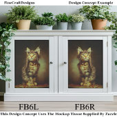 Papier Mousseline Fantasy Steampunk Aviator Kitten FB6R Decoupage