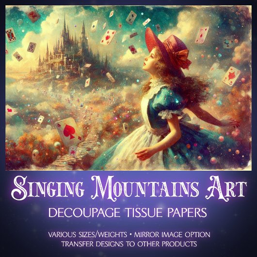 Papier Mousseline Fantasy Wonderland Castle Journey Decoupage