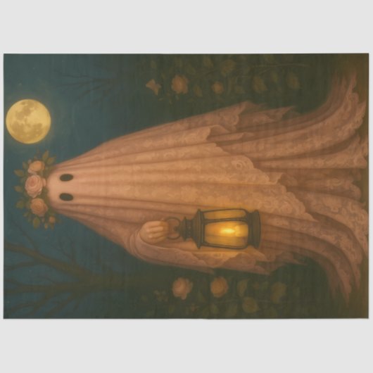 Papier Mousseline Fantôme de dentelle rose avec lanterne - Goth Whim (Recto)