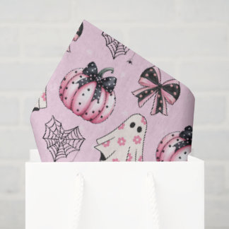 Papier Mousseline Fantôme rose d'Halloween