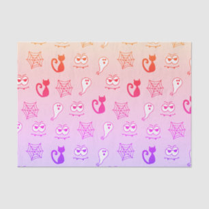 Papier Mousseline Fantôme, toiles d'araignées et chats noirs Rainbow