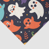 Papier Mousseline Fantômes amicaux et Motif Citrouille d'Halloween (Détail)