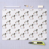 Papier Mousseline Fantômes blancs et chats noirs Halloween blanc (Artisanat)