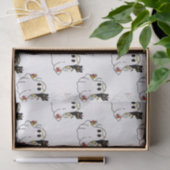 Papier Mousseline Fantômes blancs et chats noirs Halloween blanc (Cadeau)