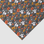 Papier Mousseline Fantômes éffrayants et citrouilles (Détail)