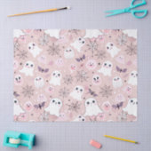 Papier Mousseline Fantômes roses et éléments d'Halloween Motif sans  (Artisanat)