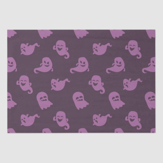 Papier Mousseline Fantômes violets clairs Halloween violet foncé (Recto)