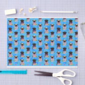 Papier Mousseline Faon et fleurs noires de carlins au printemps (Artisanat)