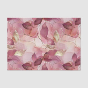 Papier Mousseline Fard Rose Gold Leaves Baby Shower de Mariée