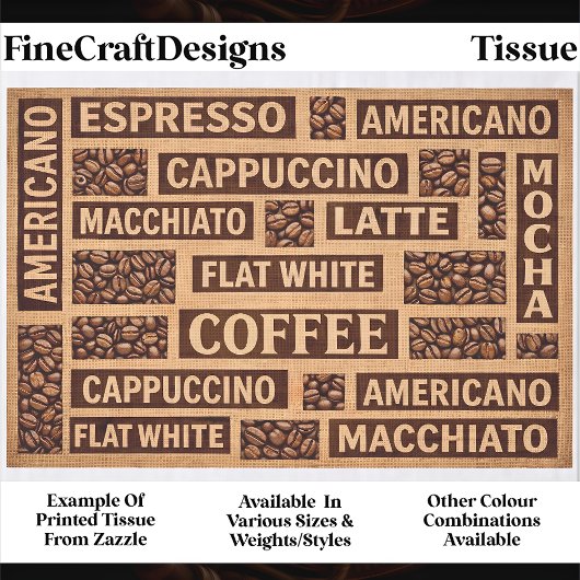 Papier Mousseline Farmhouse Coffee Lover Typography DC1 Decoupage