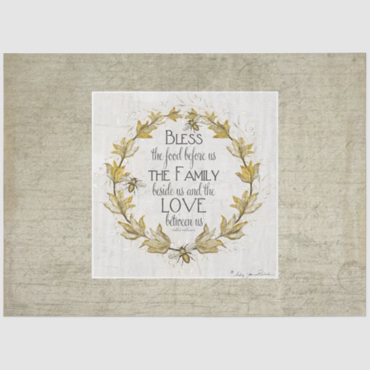 Papier Mousseline Farmhouse Fall Bee Wreath Family Blessing Crafting (Recto)