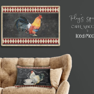 Papier Mousseline Farmhouse Kitchen Rooster Red Gold Black Decoupage