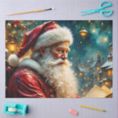 Papier Mousseline Father Christmas Reading by Lantern Light | (Artisanat)