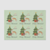 Papier Mousseline Faune Et Blanc Italien Greyhound & Arbre De Noël (Recto)