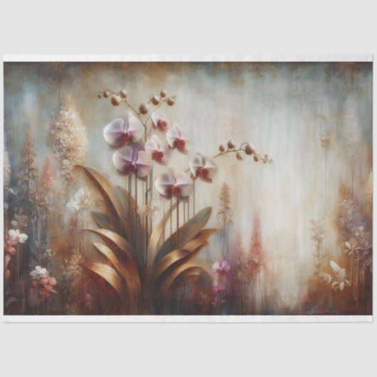 Papier Mousseline Faune et flore des orchidées (Recto)