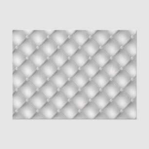 Papier Mousseline Faux cuir argent capitonné diamanté