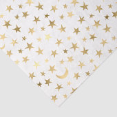 Papier Mousseline Faux Foil Gold Moon and Stars (Détail)