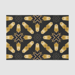 Papier Mousseline Faux Gold & Black Luxury Mosaic Motif géométrique