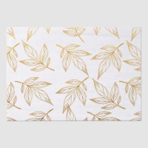 Papier Mousseline Faux Gold Botanical Christmas Holiday