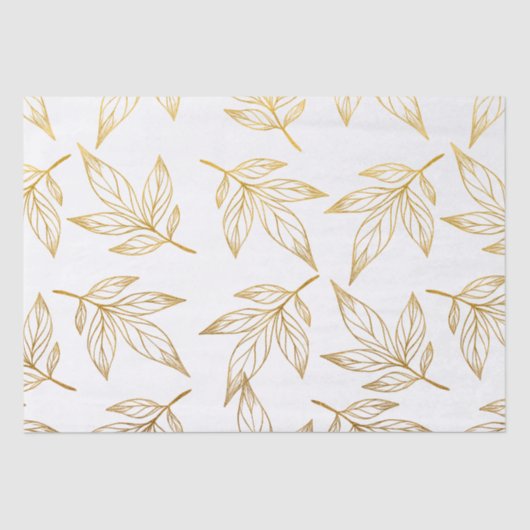 Papier Mousseline Faux Gold Botanical Christmas Holiday (Recto)