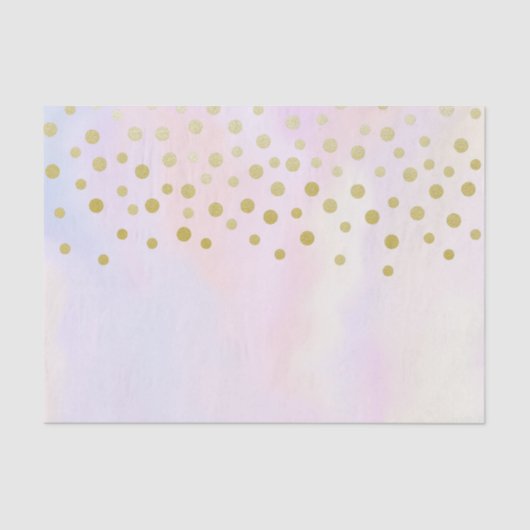 Papier Mousseline Faux Gold Confetti sur Purple Aquarelle (Recto)