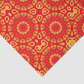 Papier Mousseline Faux Gold et Red Stylish Motif décorative chic (Détail)