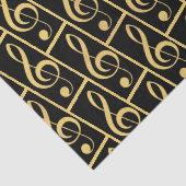 Papier Mousseline Faux Gold Foil Treble Clef Musical Wrapper Papier (Détail)