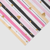 Papier Mousseline Faux Gold Hearts & Stripes Motif à main 2 (Détail)