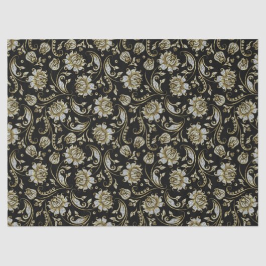 Papier Mousseline Faux Gold & Parties scintillant Damques Arrière -  (Recto)