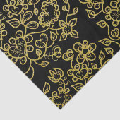 Papier Mousseline Faux Gold Parties scintillant Doodle Flowes sur le (Détail)